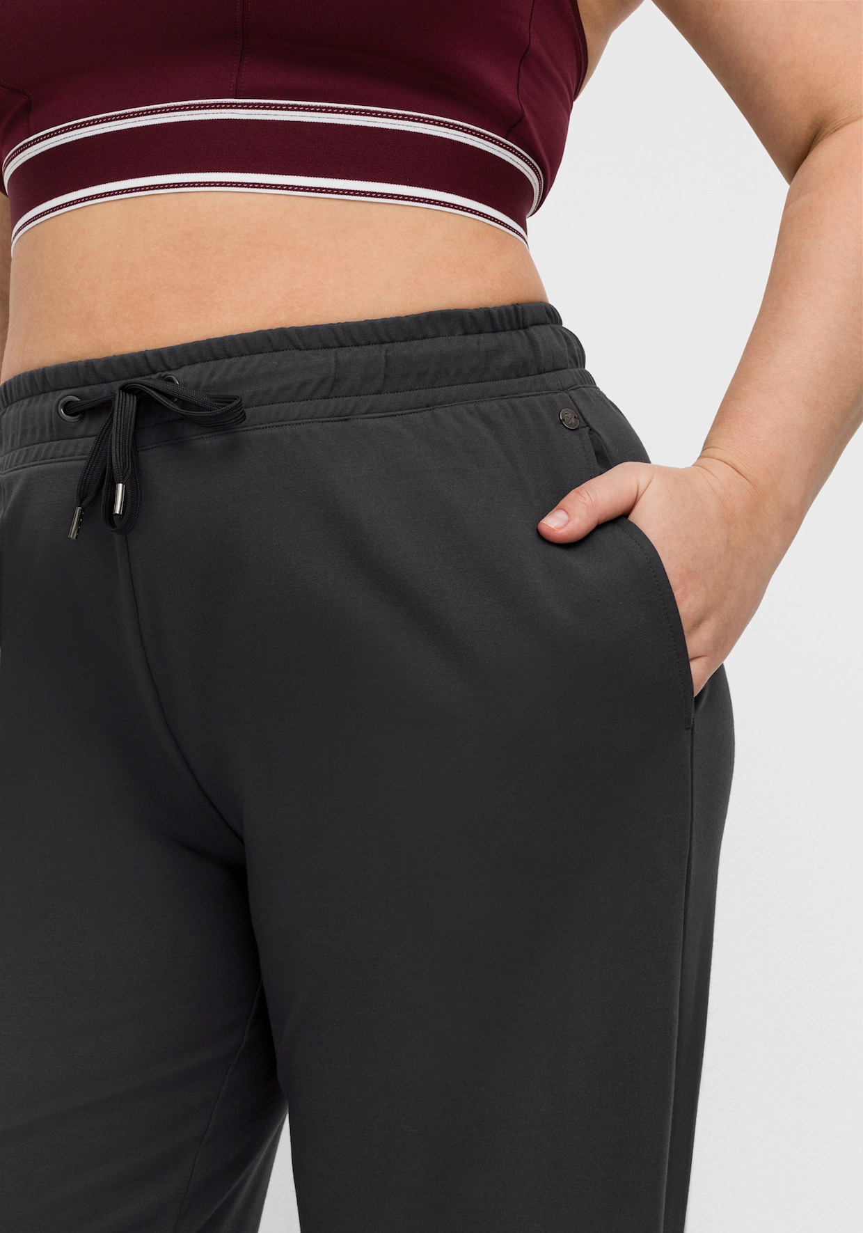 sheego Sportbroek - antraciet