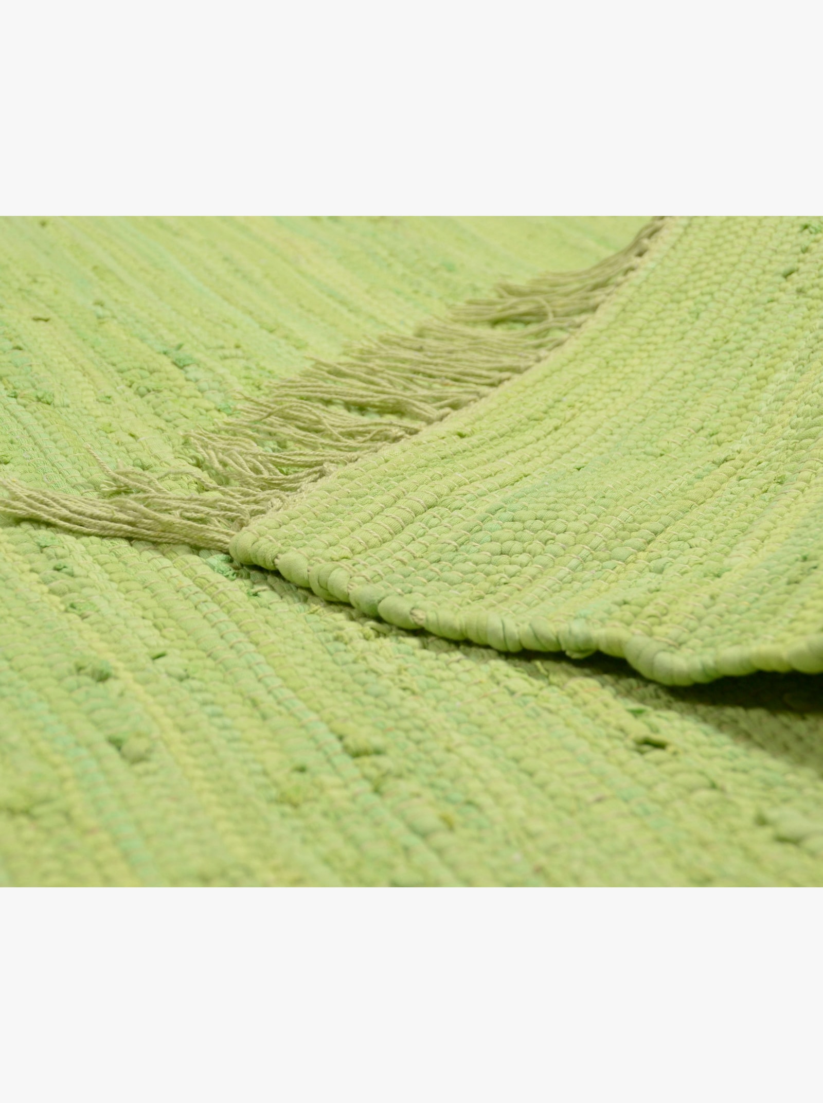 Theko Handwebteppich - hellgrün