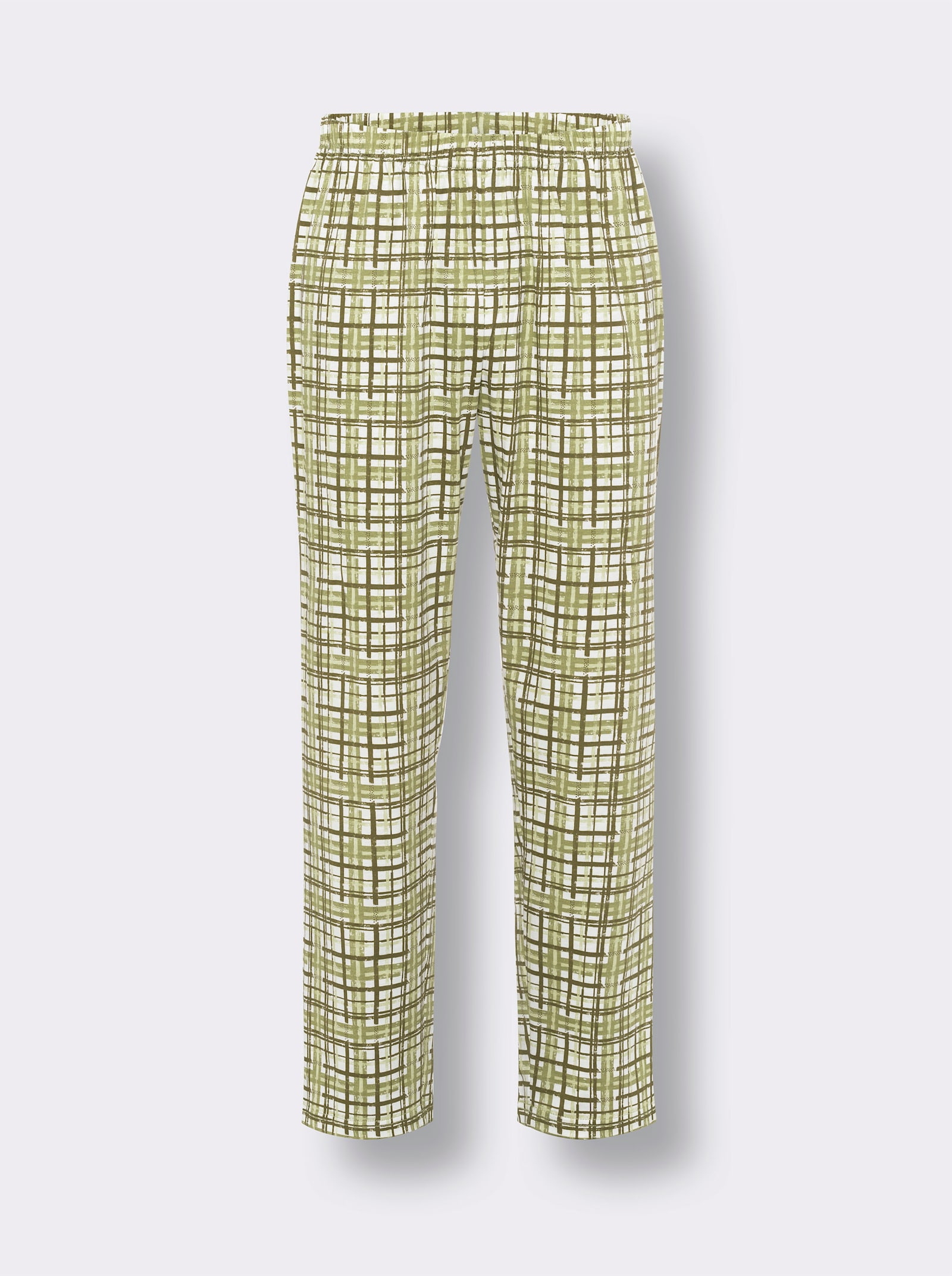 Pyjama met ruitprint - rietgroen geprint