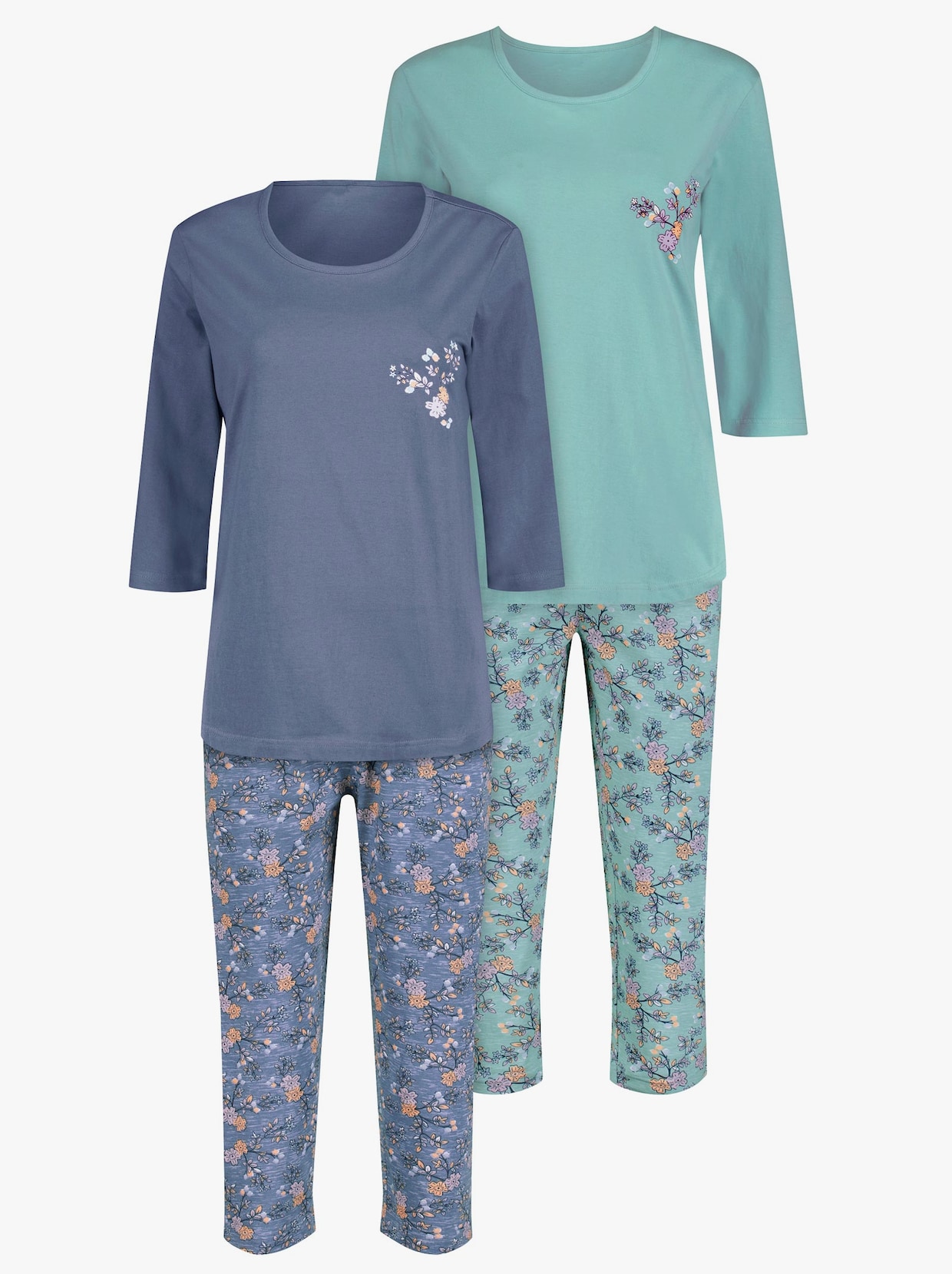wäschepur Pyjamas - lindgrön + blekblå