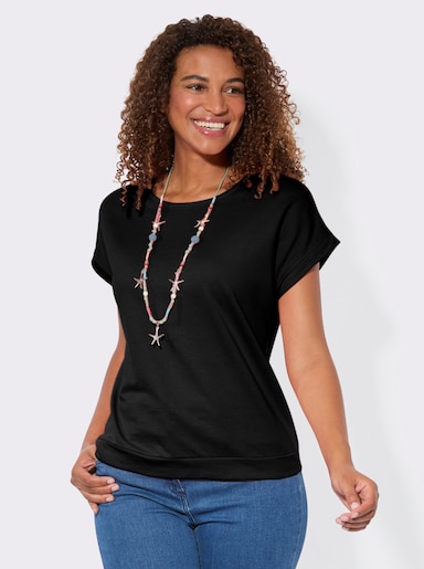 Sweatshirt im Baumwoll-Mix - schwarz