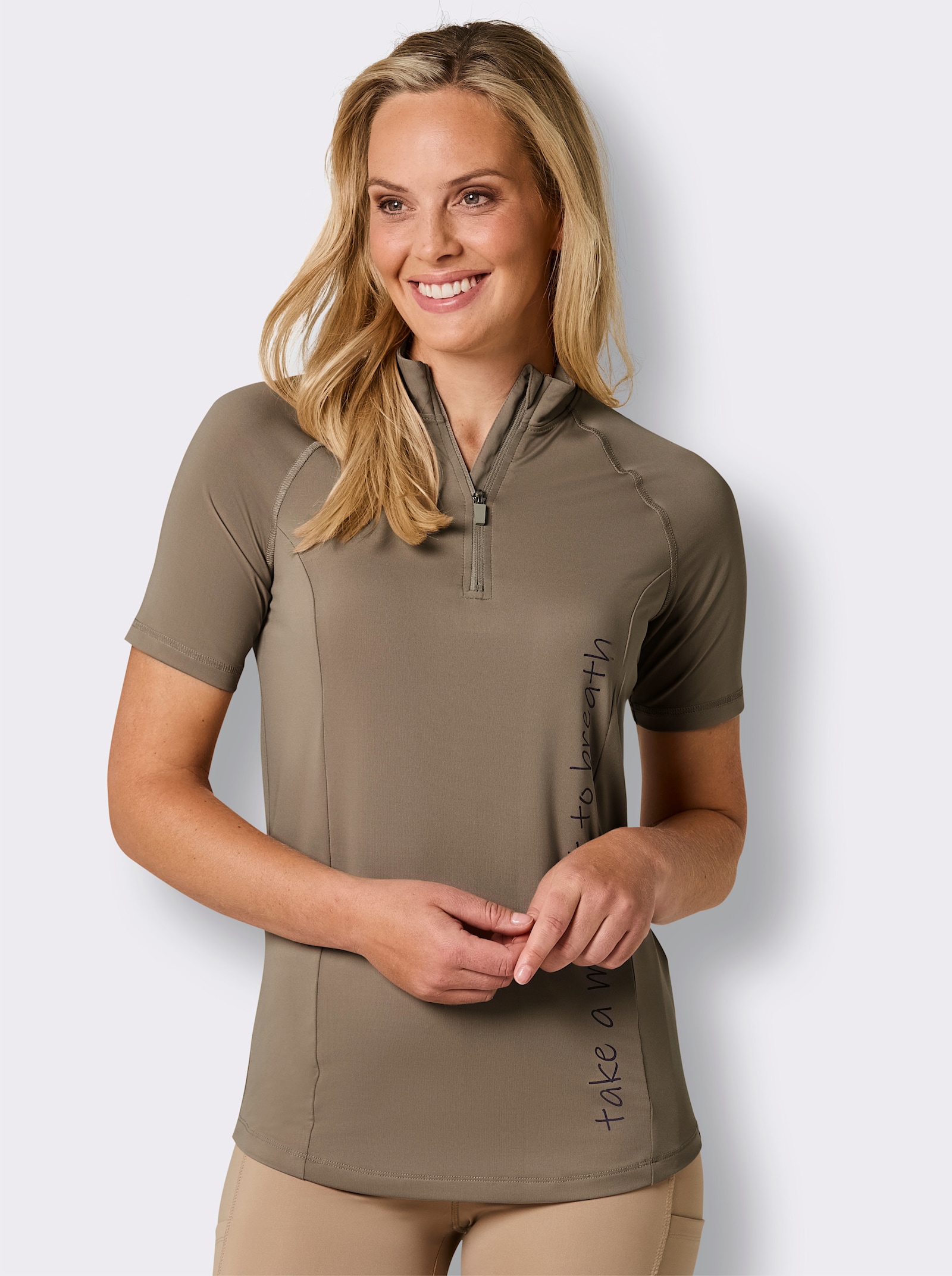 Fahrradshirt mit Reißverschluss - schlamm