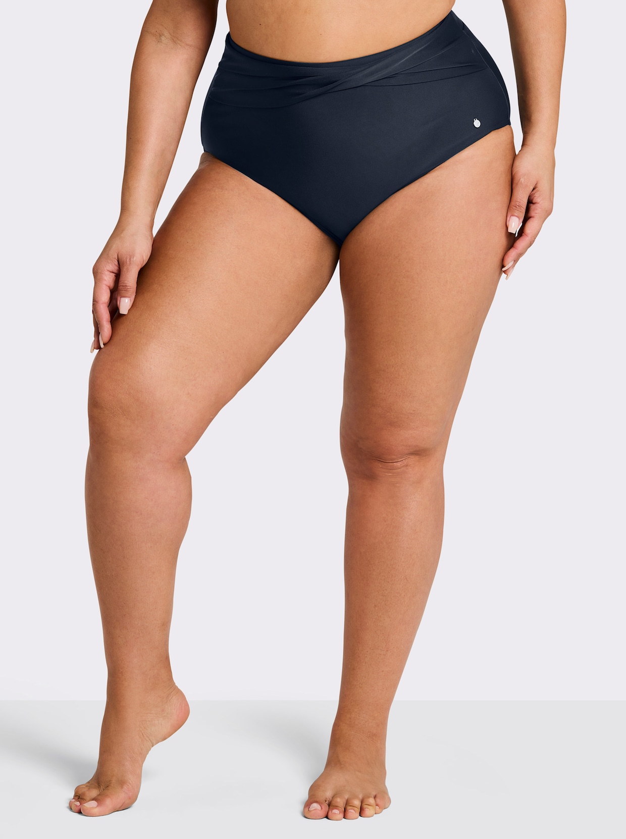 sheego Slip de bain avec détail cache-cœur et effet modelant - bleu foncé