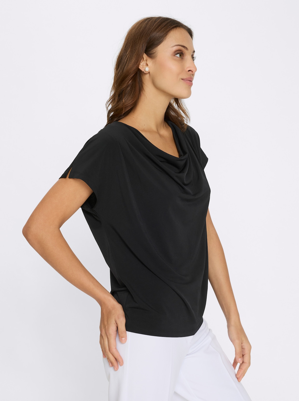 Wasserfallshirt - schwarz