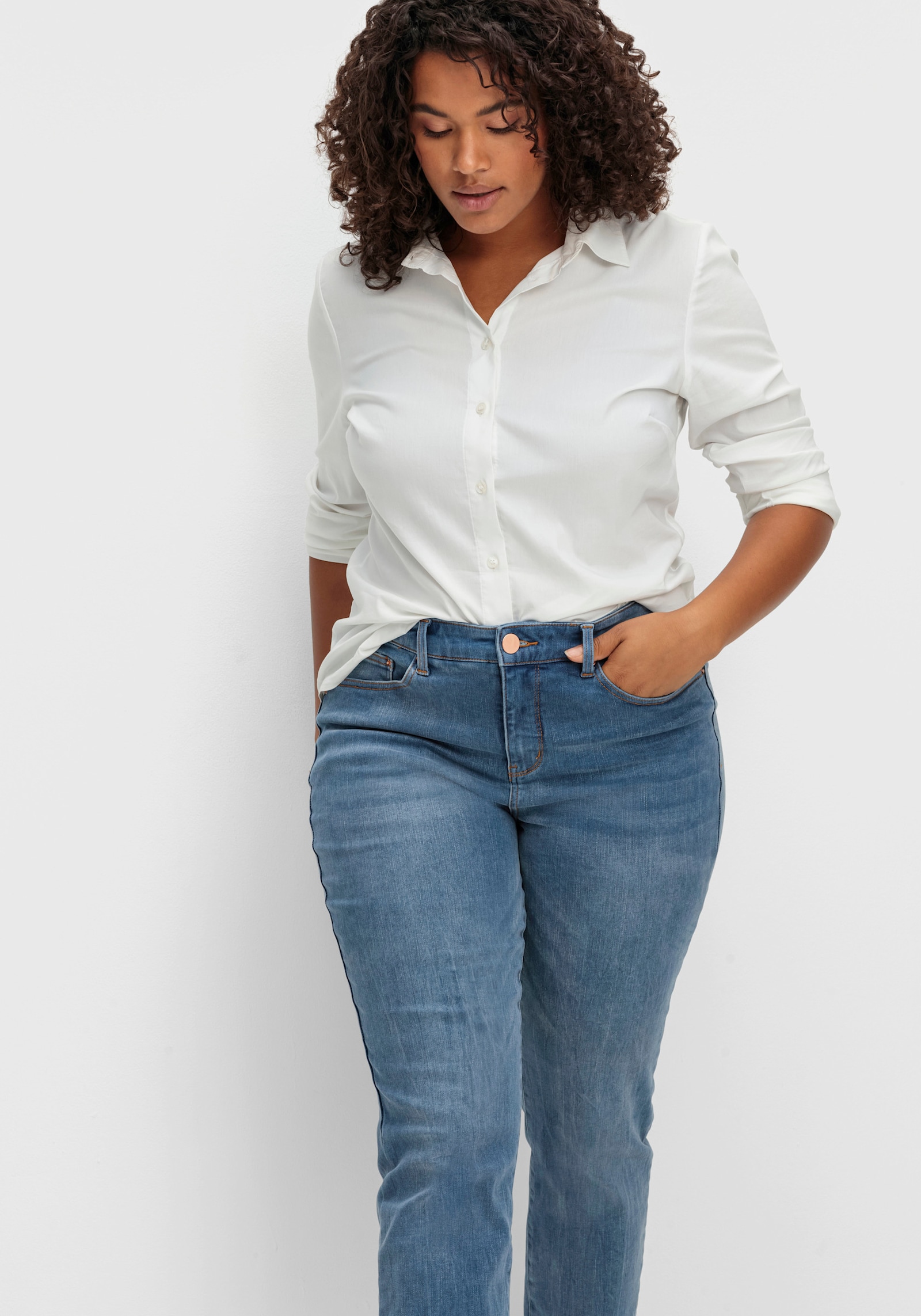 sheego Skinny Jeans mit Bodyforming-Effekt - blue denim