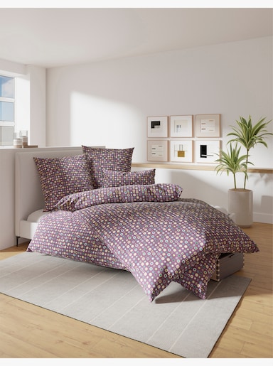 wäschepur Bettwäsche mit Kreise-Motiven - violett-hortensie-bedruckt