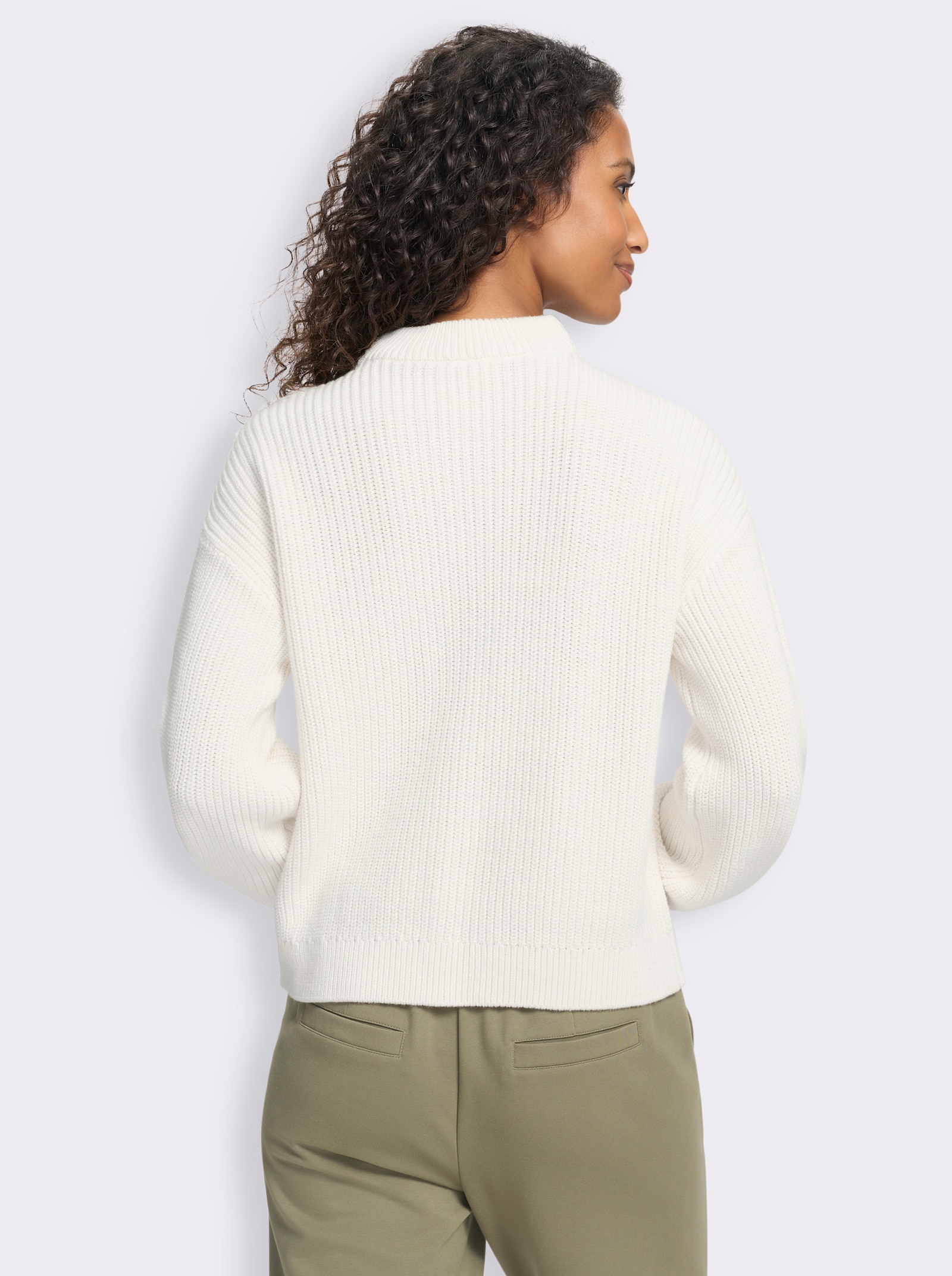 heine Pullover im Rippenstrick - ecru
