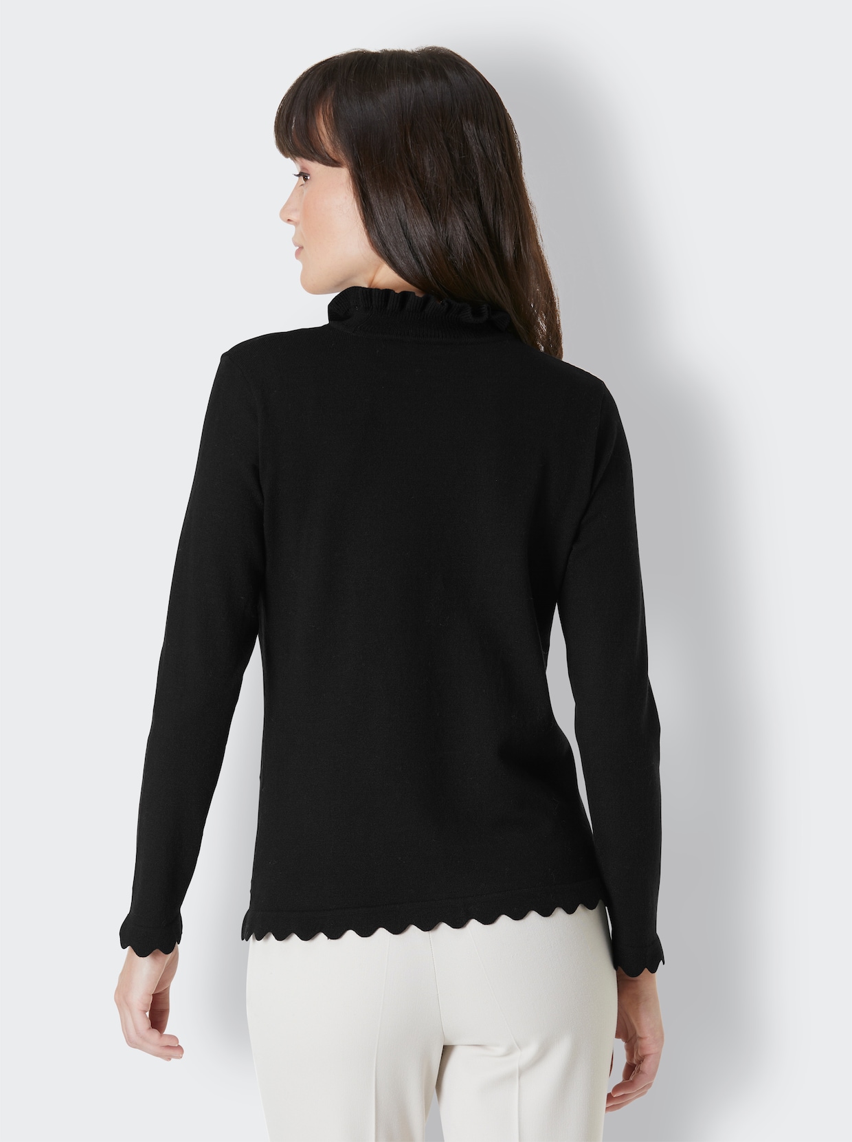 CREATION L PREMIUM Pull en viscose et modal - noir