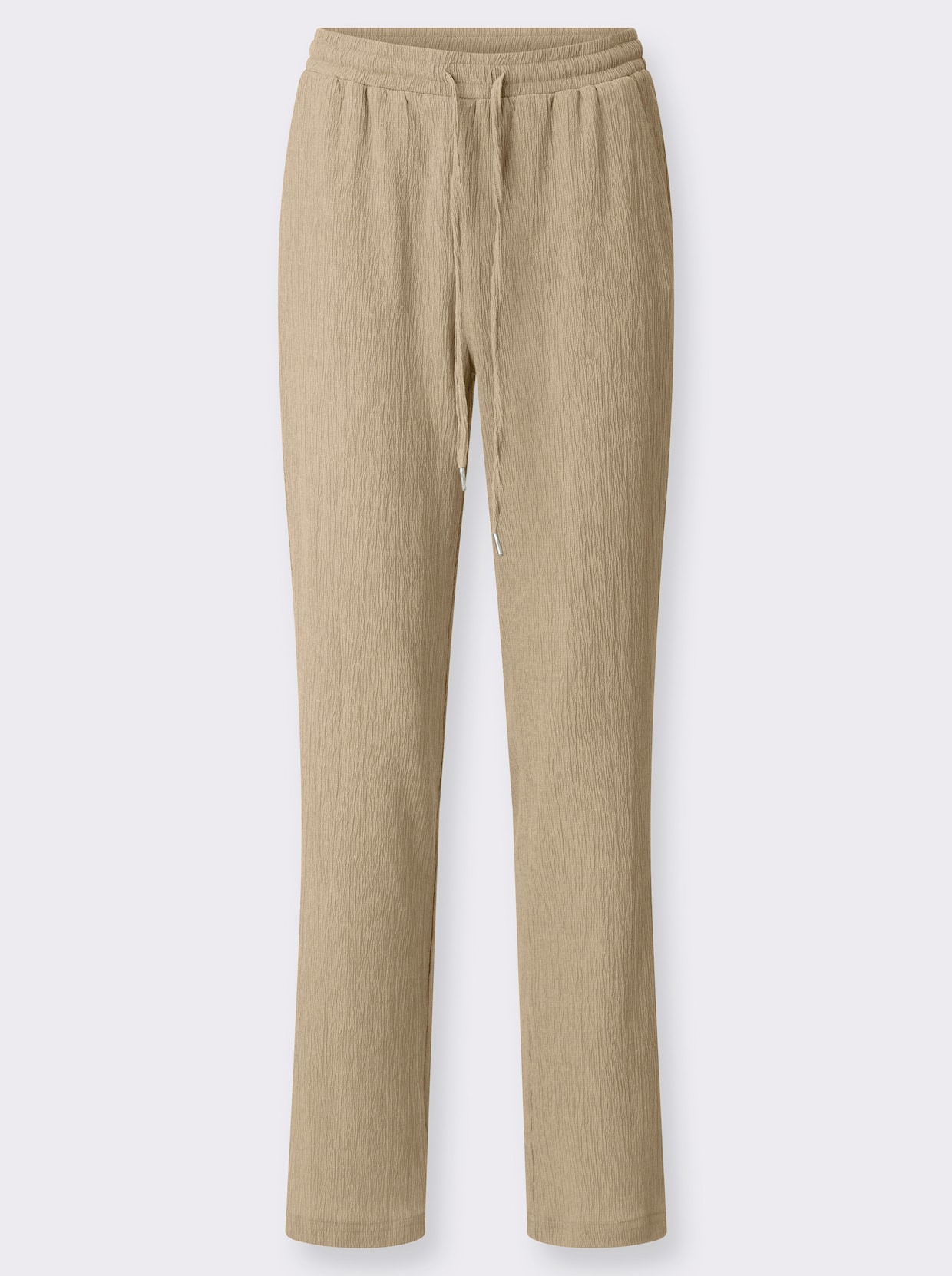 Schlupfhose in Crinkle-Qualität - beige