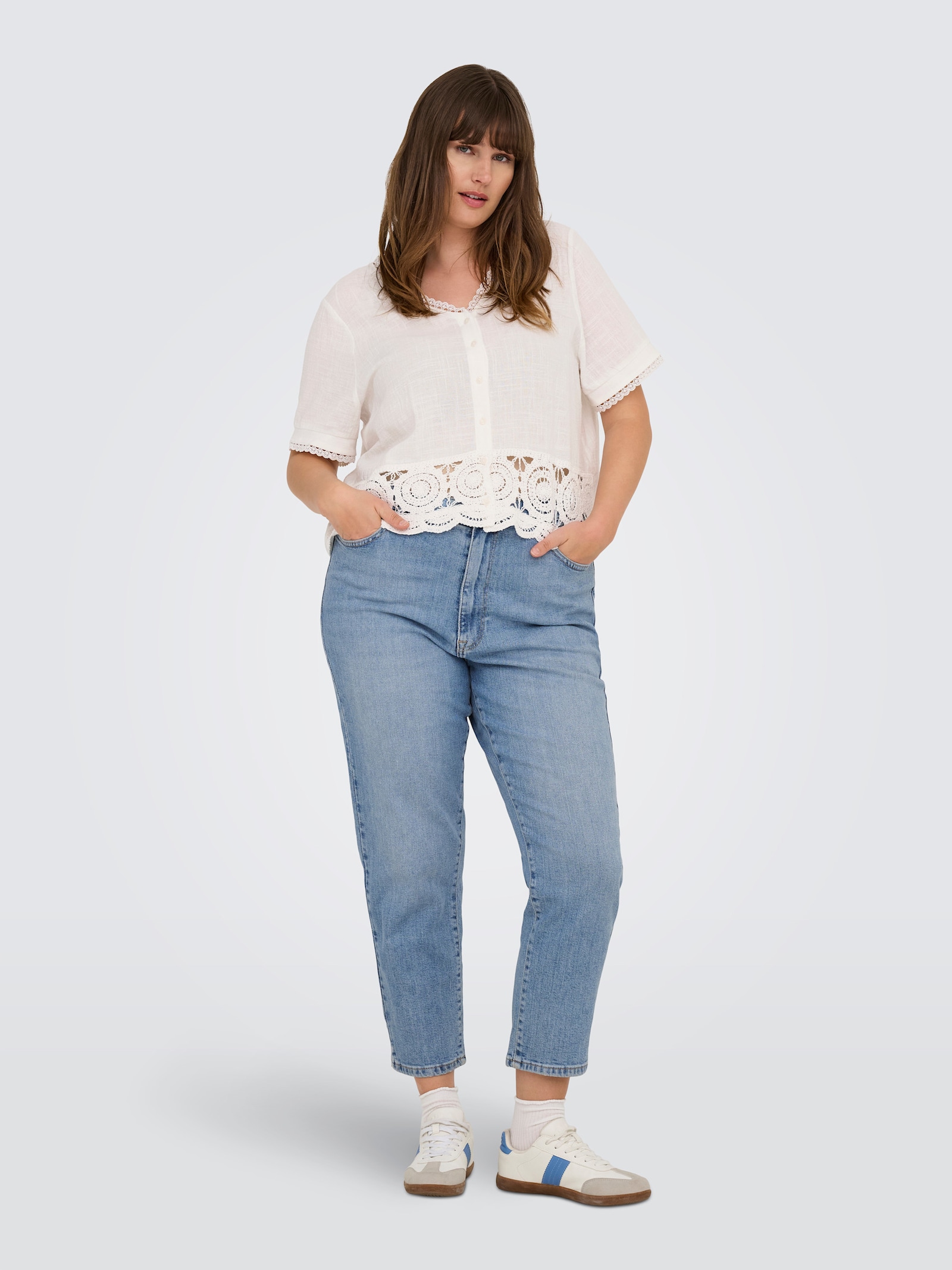 ONLY CARMAKOMA High-waist-Jeans - light blue denim