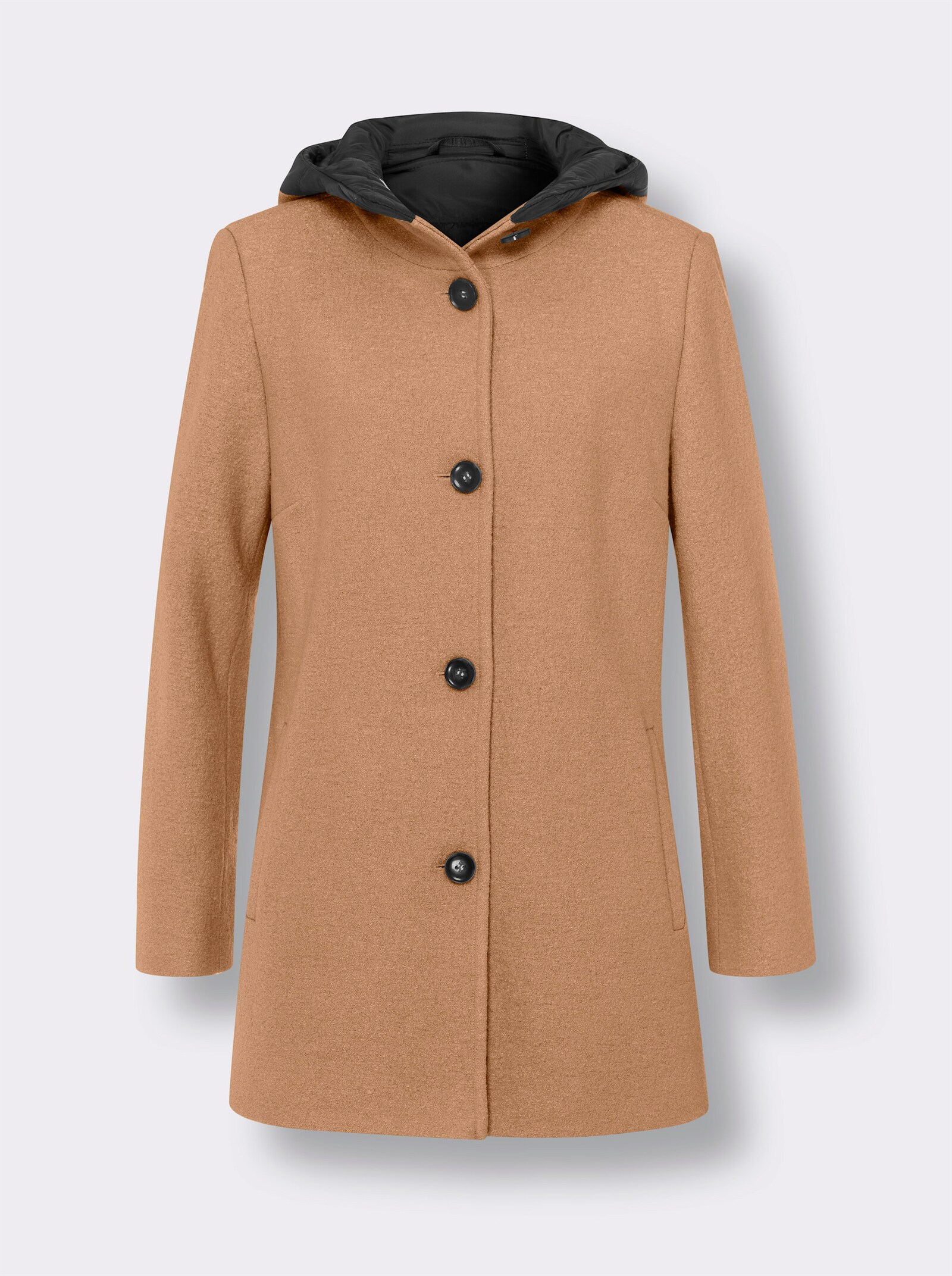 heine Outdoorjacke mit Kontrastfutter - camel