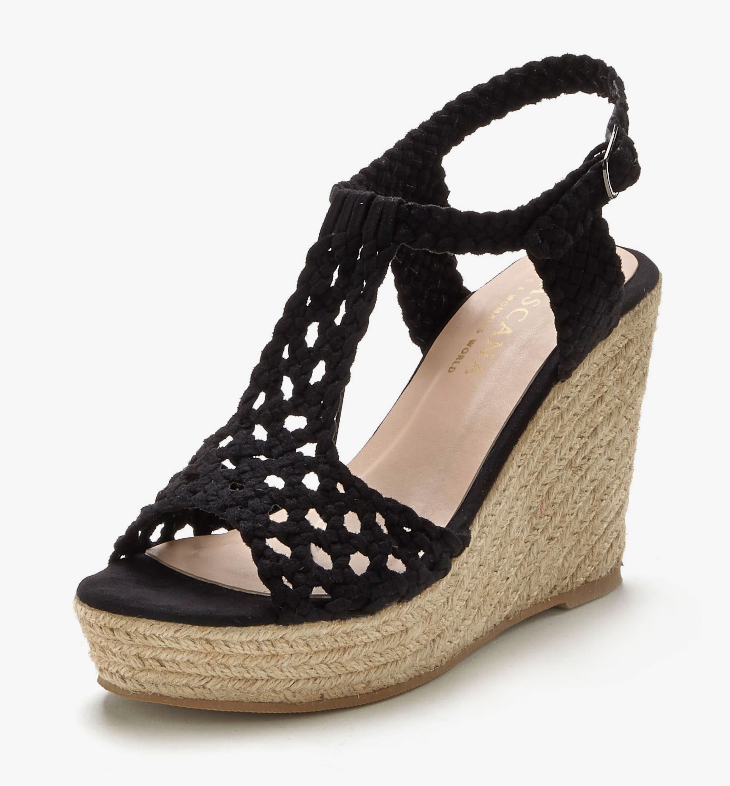 LASCANA Keilsandalette in schwarz heine