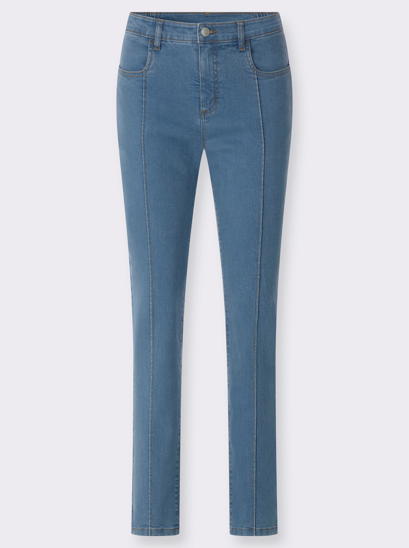 Jeans mit streckender Biese - blue-bleached
