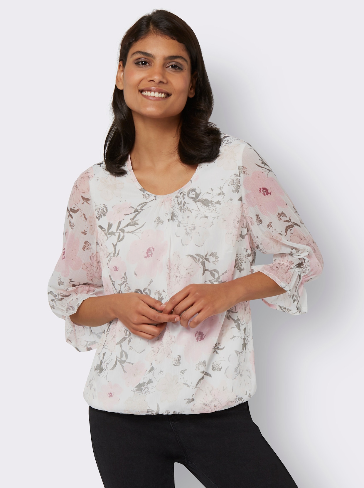 Blouse met print - ecru geprint