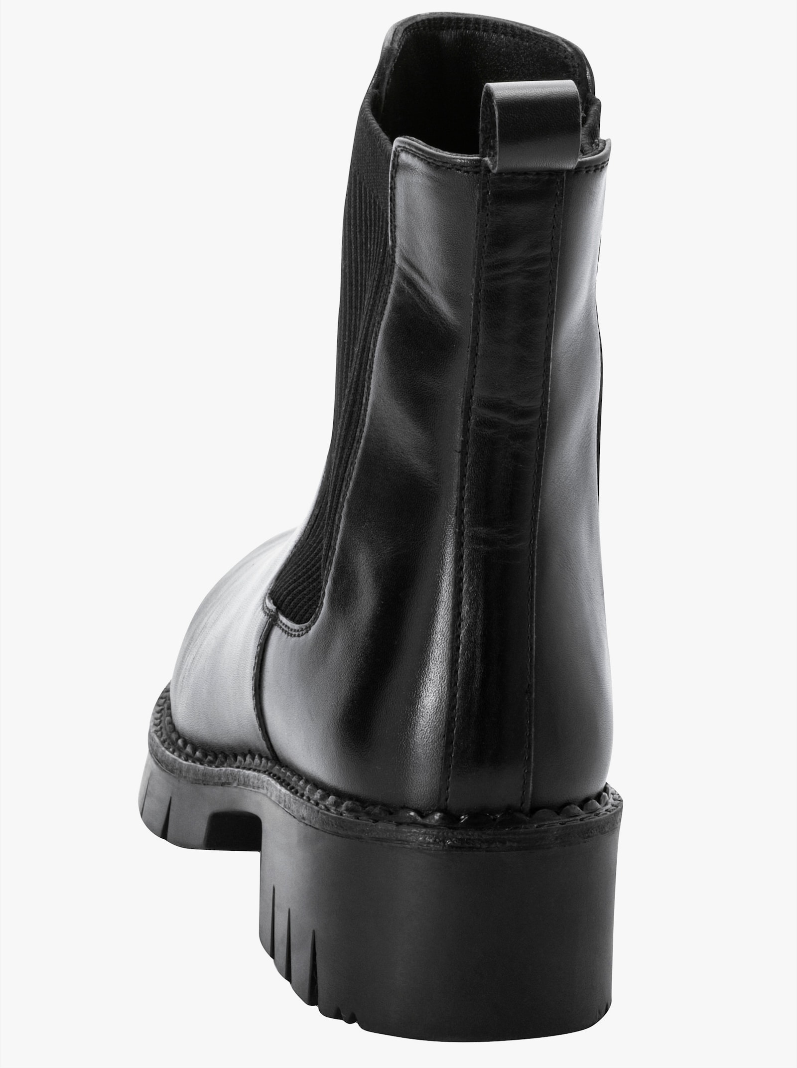 sheego Chelseaboots aus Leder - schwarz