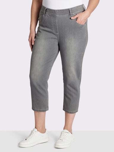 7/8-Jeans mit Reißverschluss-Blende - grey-denim