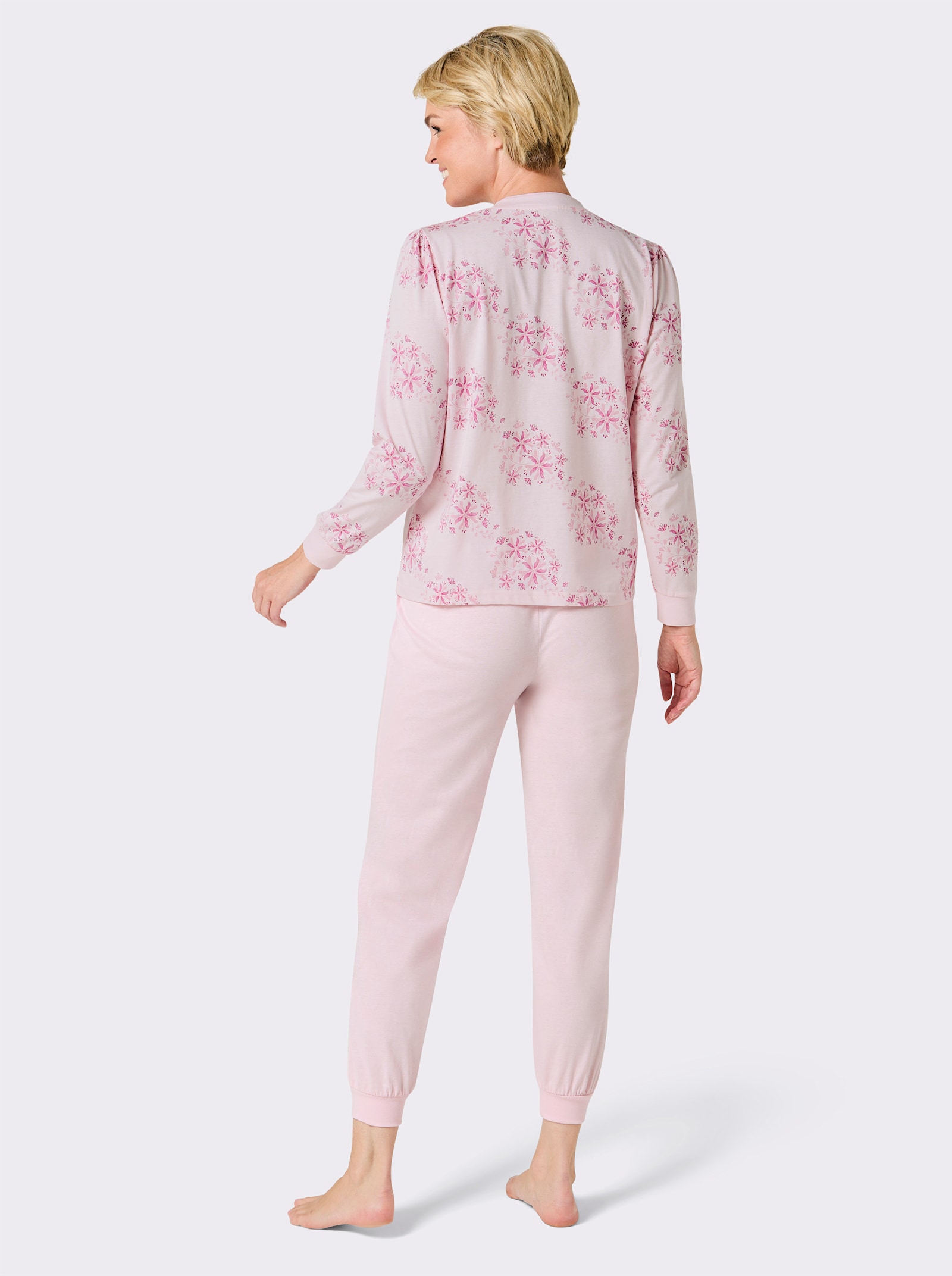 wäschepur Schlafanzug - hellrosé-erika-bedruckt
