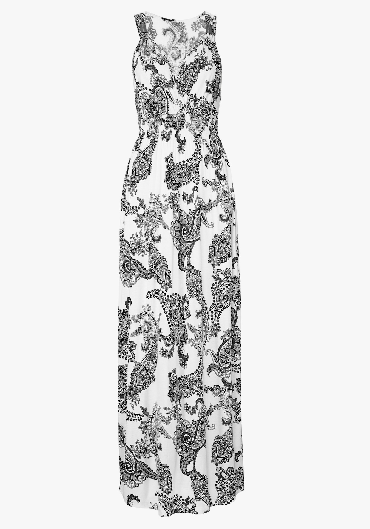 LASCANA Maxi-jurk - zwart/wit geprint