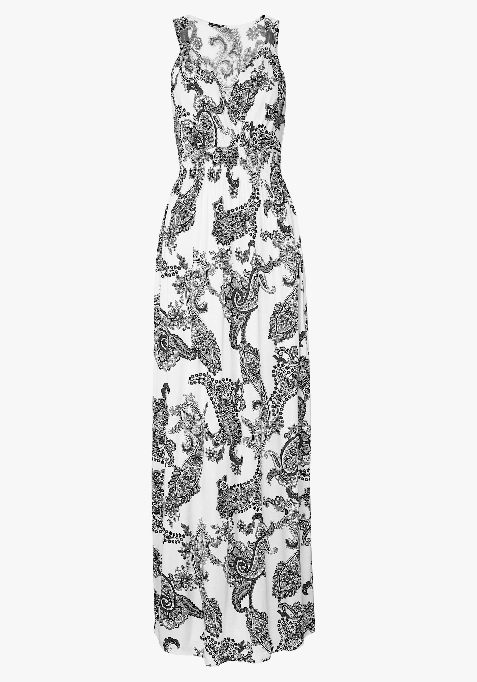 LASCANA Robe longue - noir-blanc imprimé