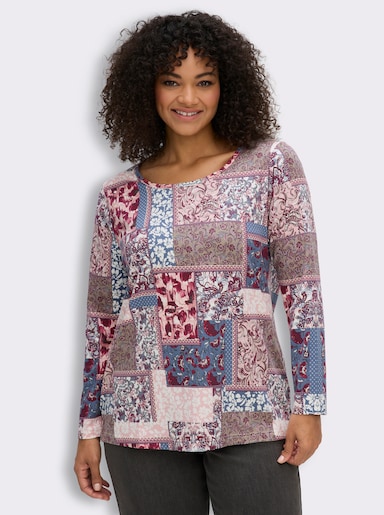 Print-Shirt - hortensie-taubenblau-bedruckt