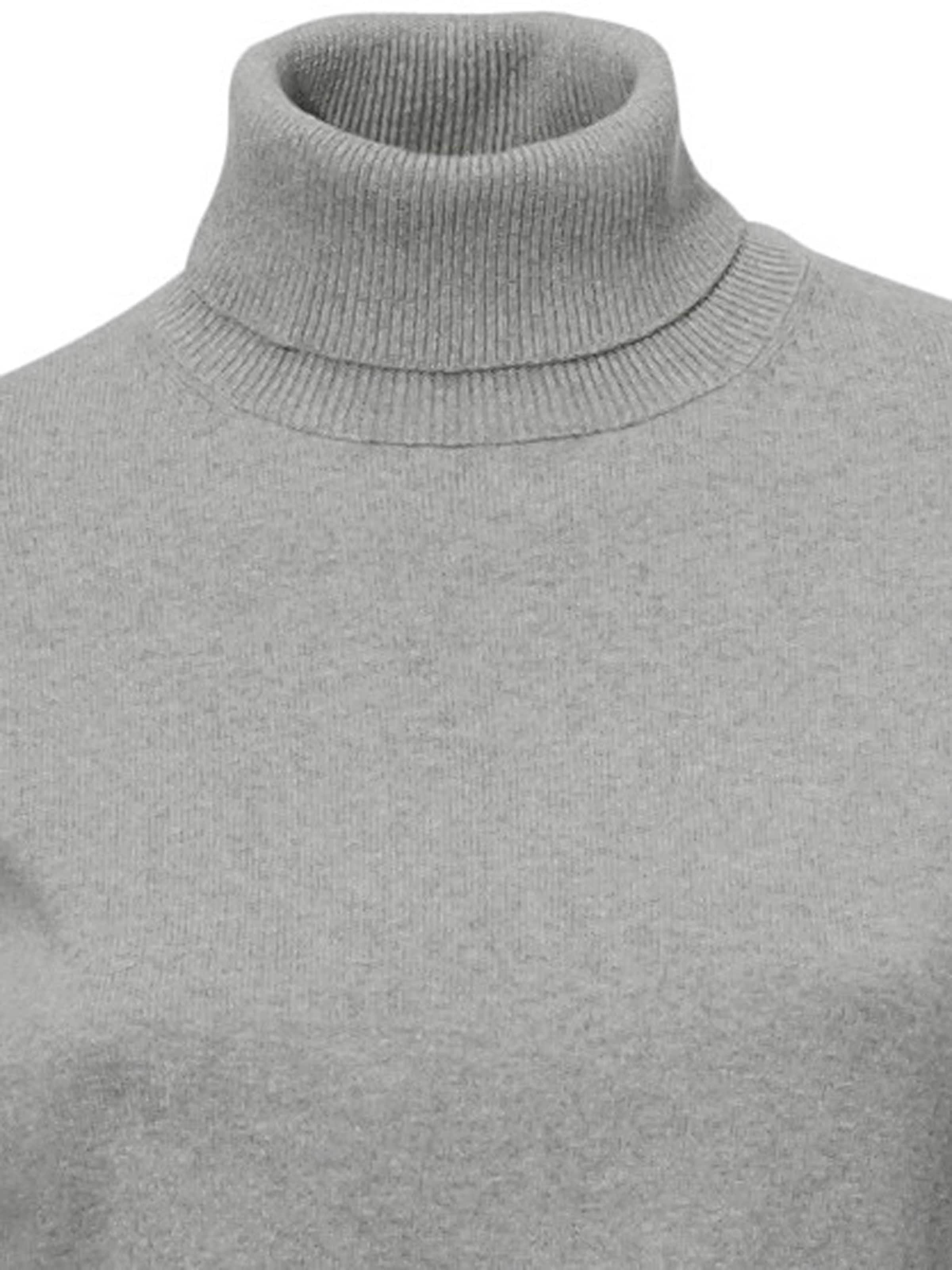Damenmode Pullover Linea Tesini Rollkragen-Pullover in grau-melange 
