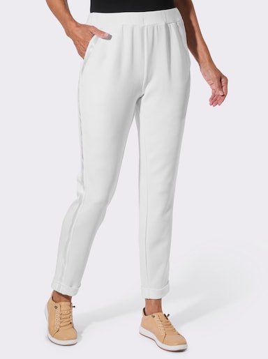 Jogg Pants mit Ripsband-Verzierung - weiß
