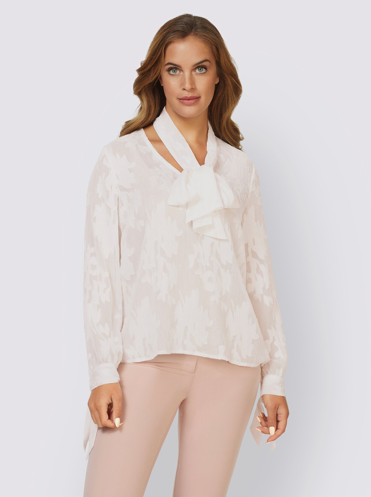 heine Bluse - ecru-gemustert