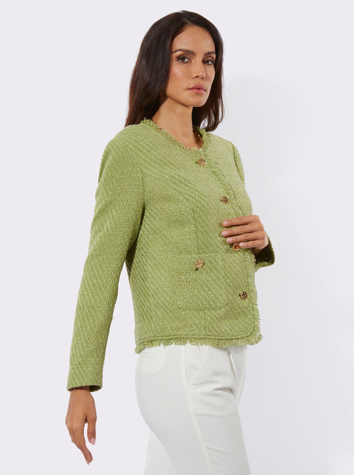 Bouclé-Blazer - lindgrün