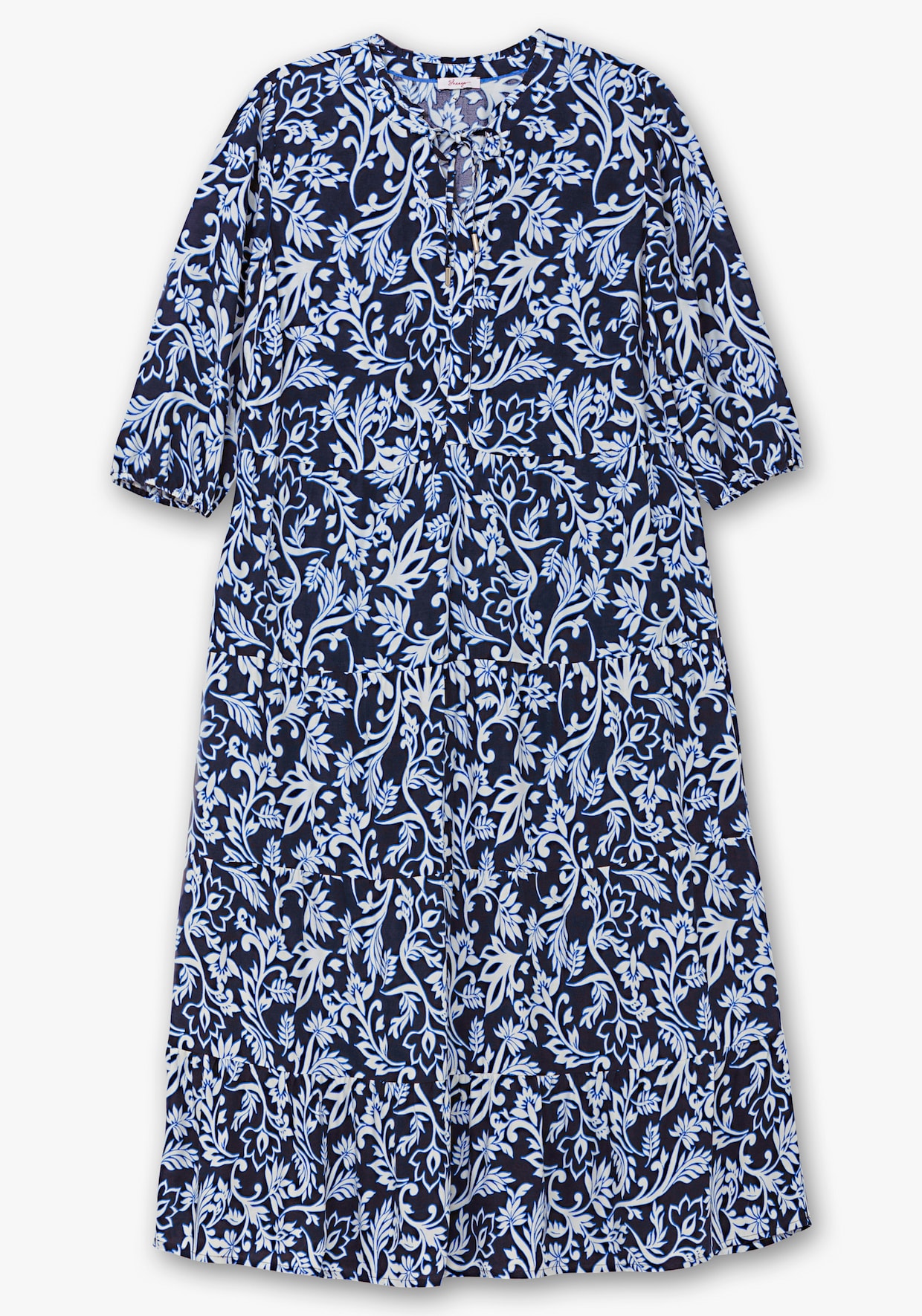 sheego Maxikleid - tiefblau-gemustert