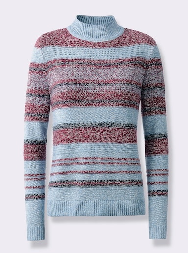 Stehkragenpullover - malve-bleu-meliert