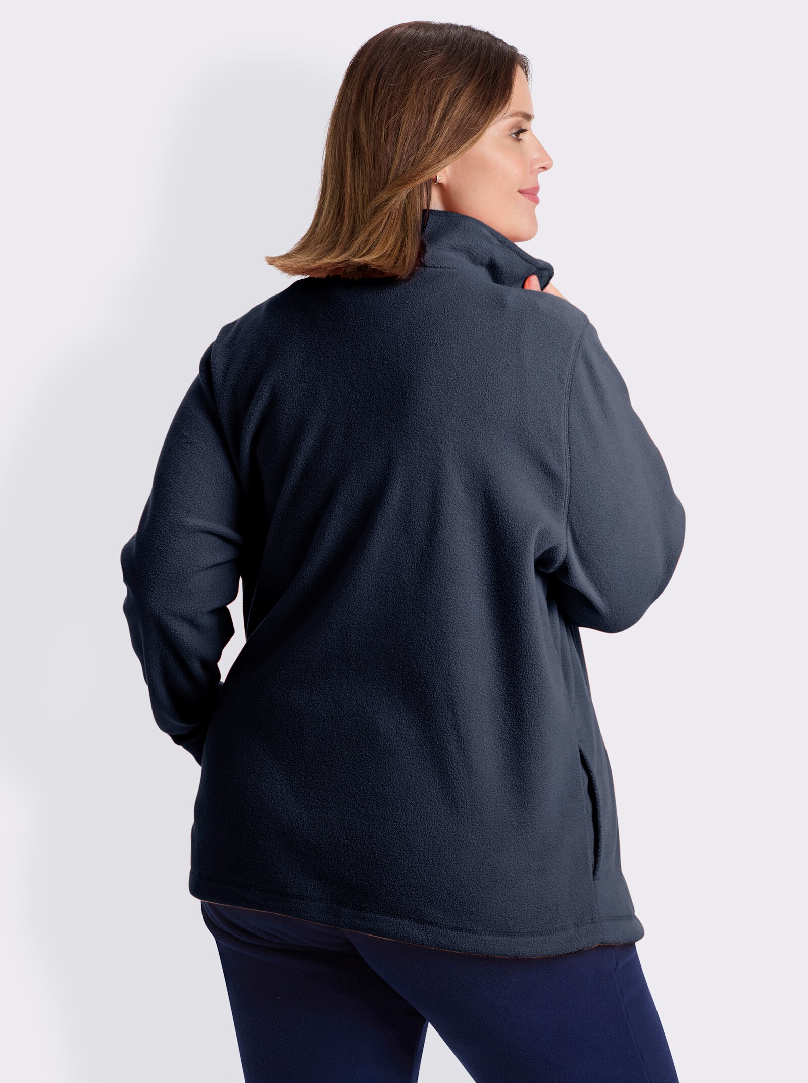Fleecejacke Kordeldurchzug am Saum - marine