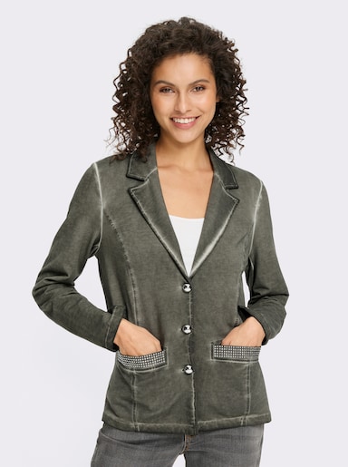 heine Sweatblazer mit Ziersteinen - khaki