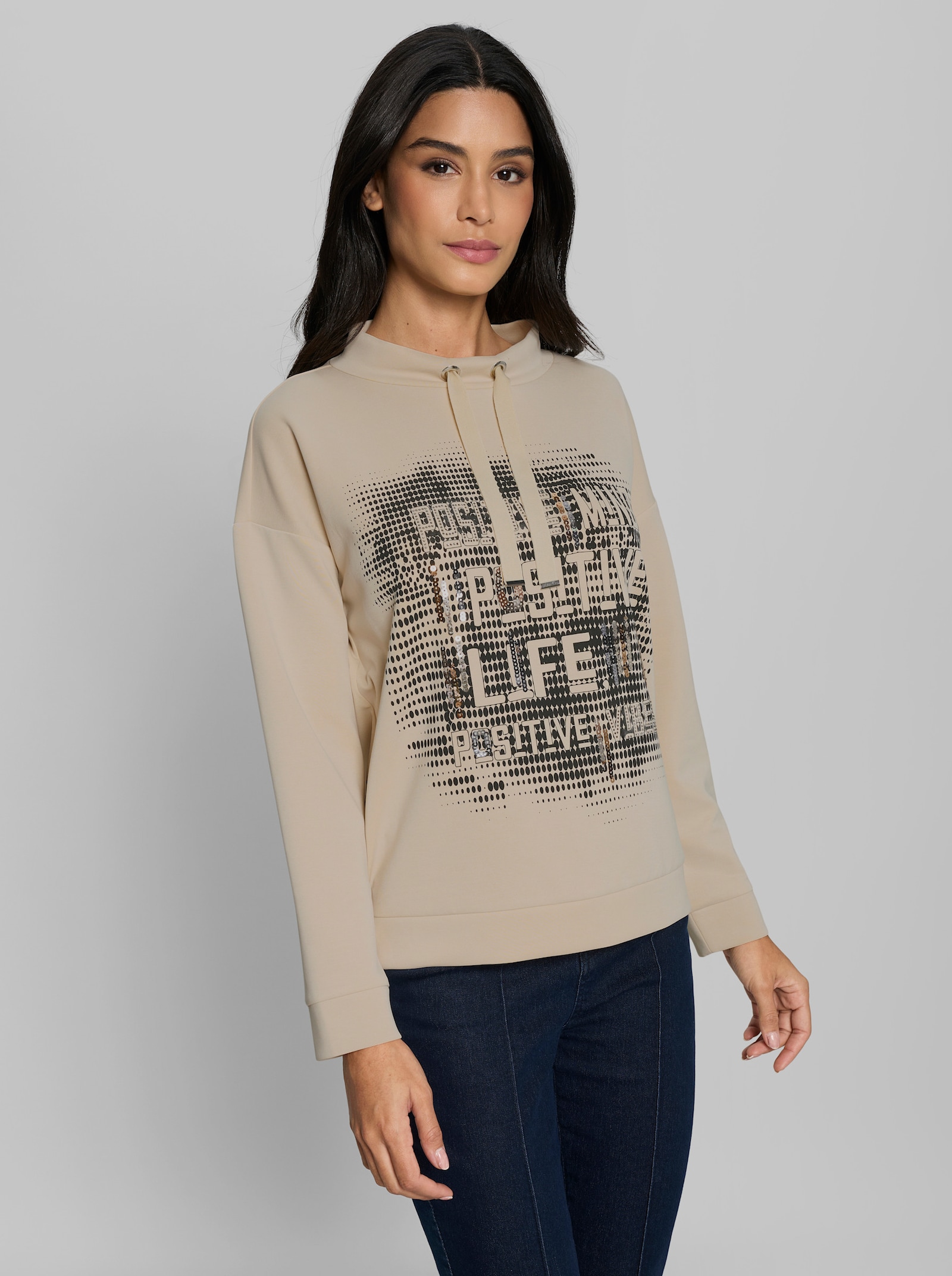 heine Sweatshirt mit Pailletten - sand