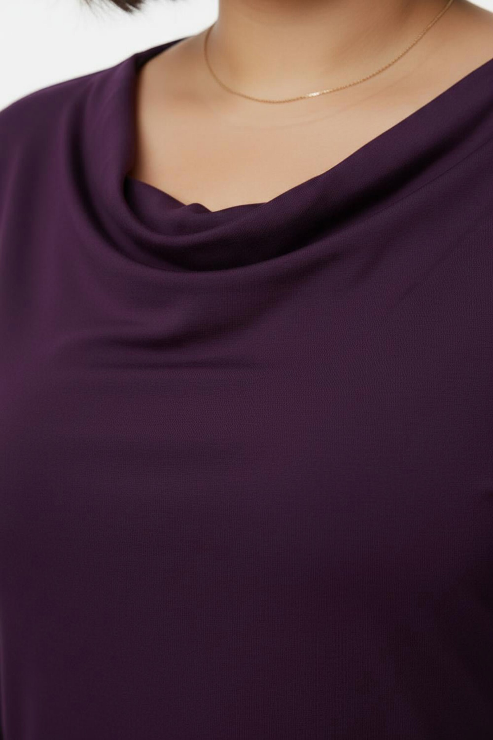 Wasserfallshirt mit 3/4-langen Ärmeln - traube