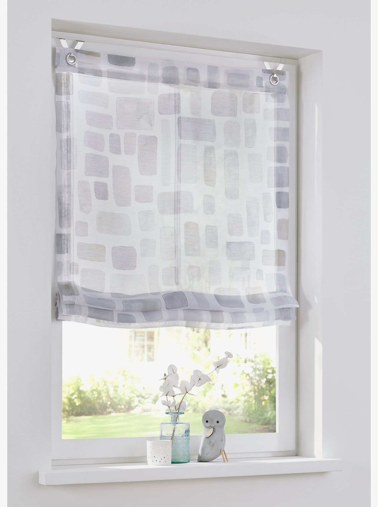 heine home Raffrollo - offwhite-grau-taupe