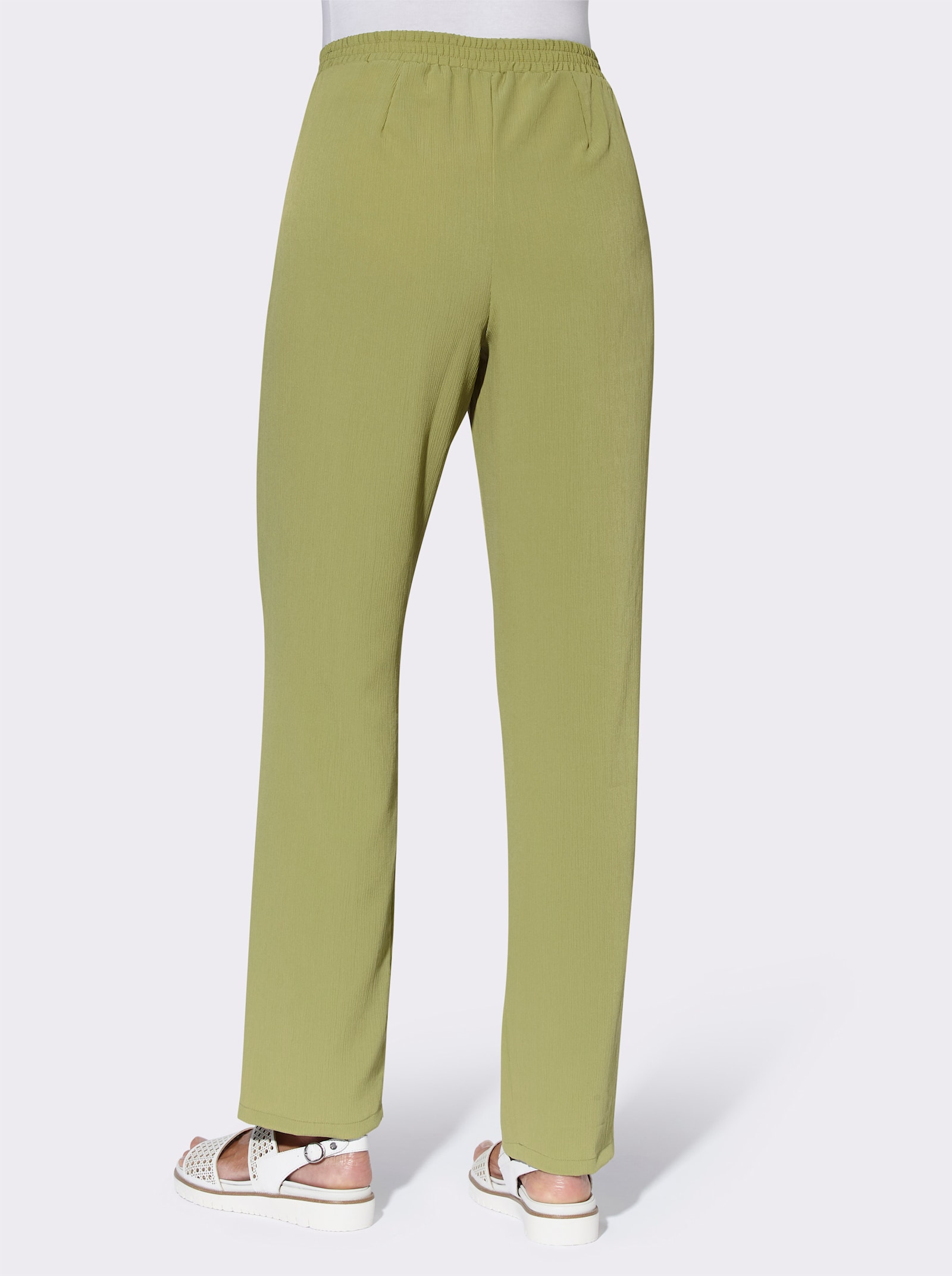 Navlékací kalhoty s ozdobným páskem - rákos. + rákos.-bílá-potisk