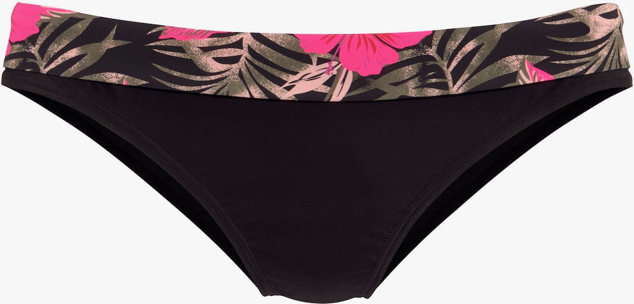 LASCANA Bikinibroekje - zwart/pink geprint