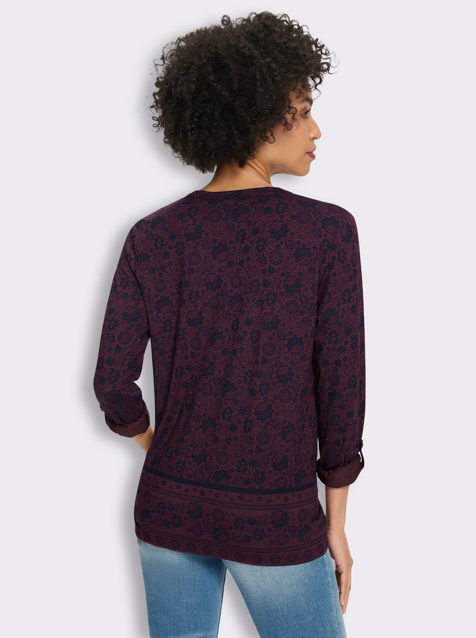 heine T-shirt imprimé - bordeaux-marine imprimé
