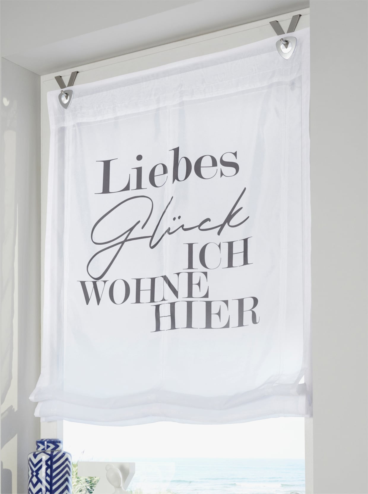 heine home vouwgordijn - wit/grijs