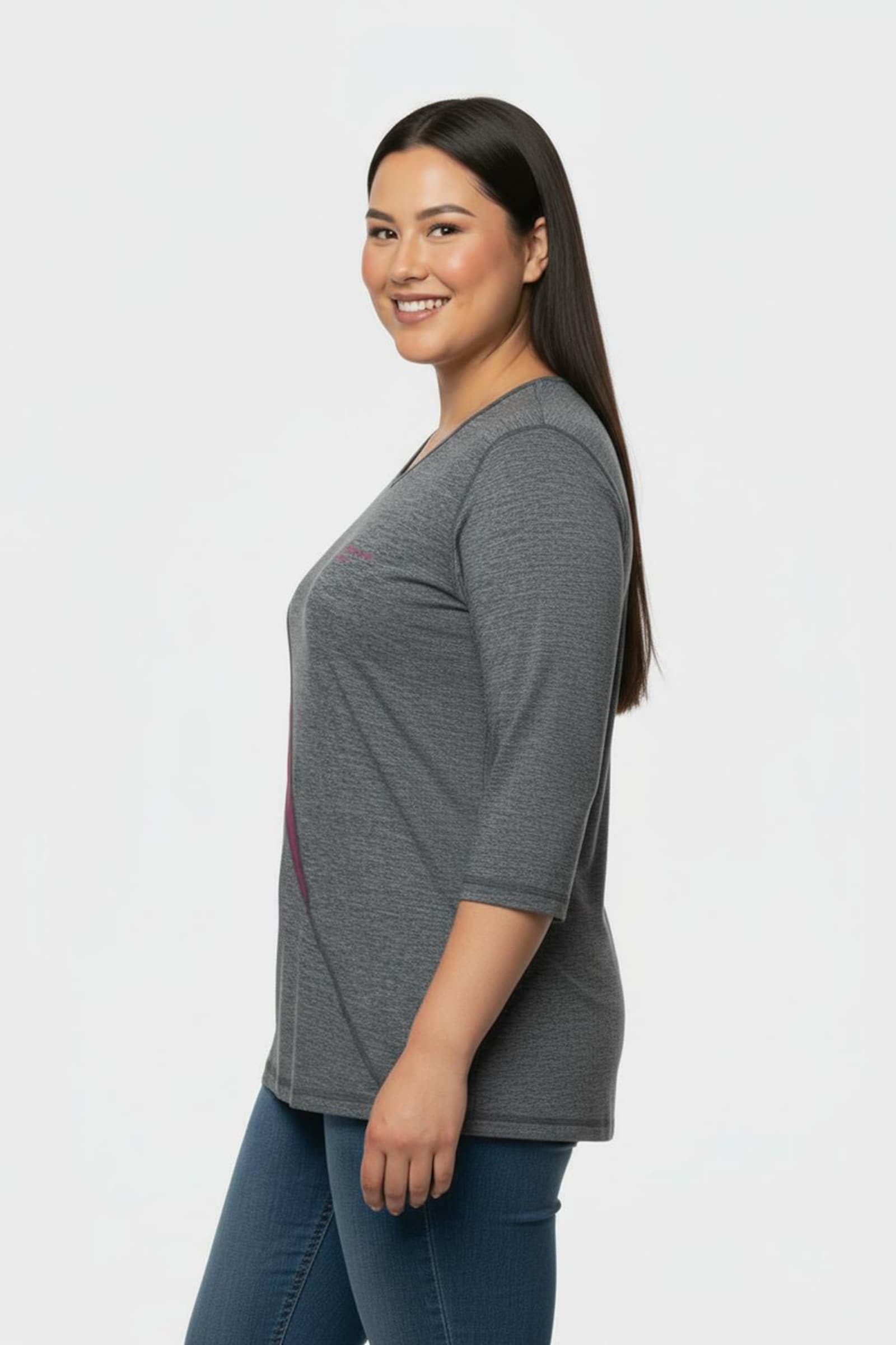 Catamaran Sports Funktionsshirt schnelltrocknend - grau-meliert-pink