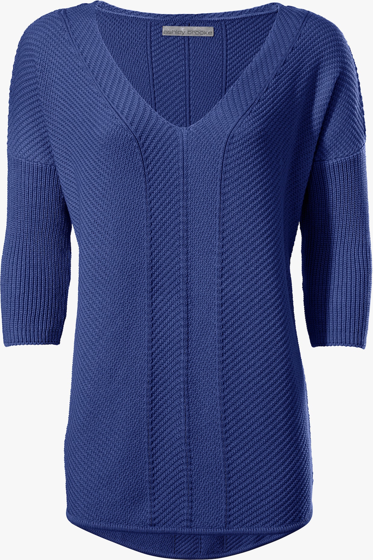 heine Pullover met V-hals - koningsblauw