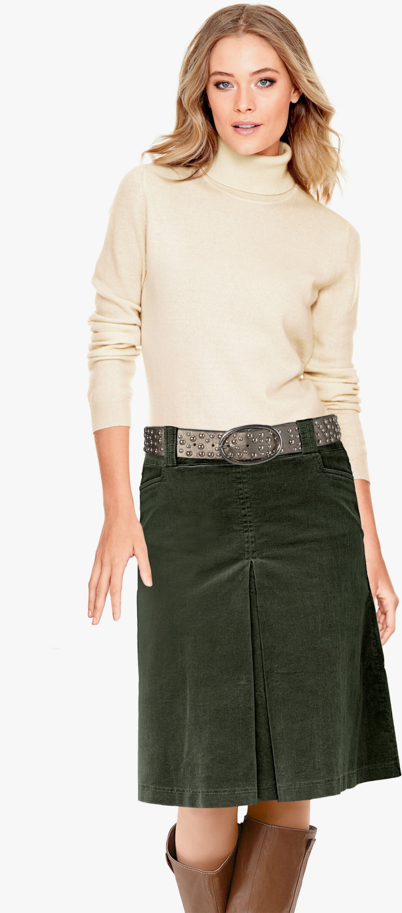 heine Kaschmirpullover mit Rollkragen - wollweiß