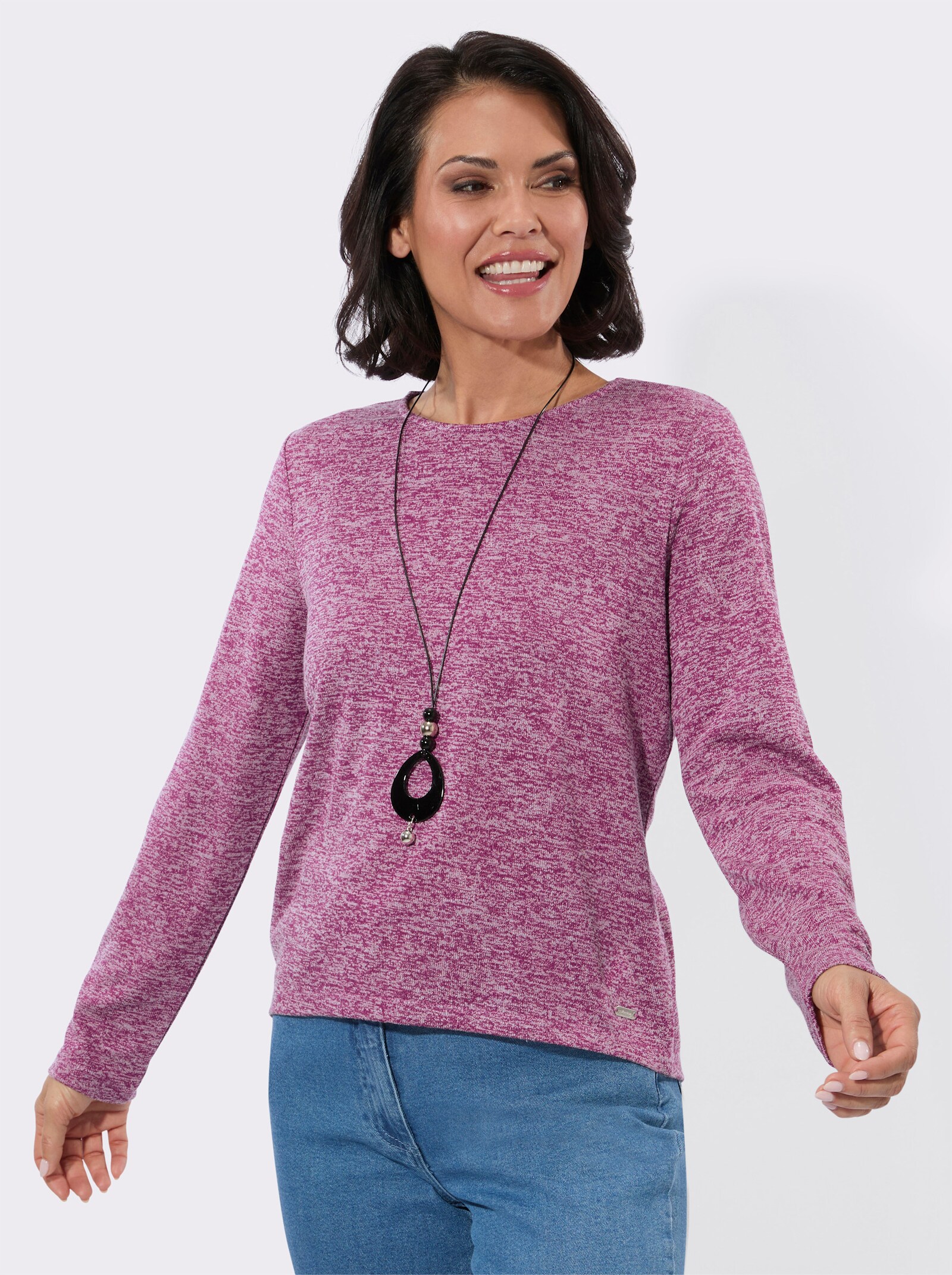 Rundhalsshirt in Melange-Qualität - erika-meliert