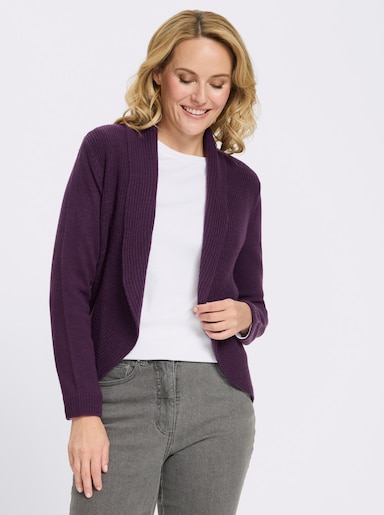 Strickjacke mit Schalkragen - traube