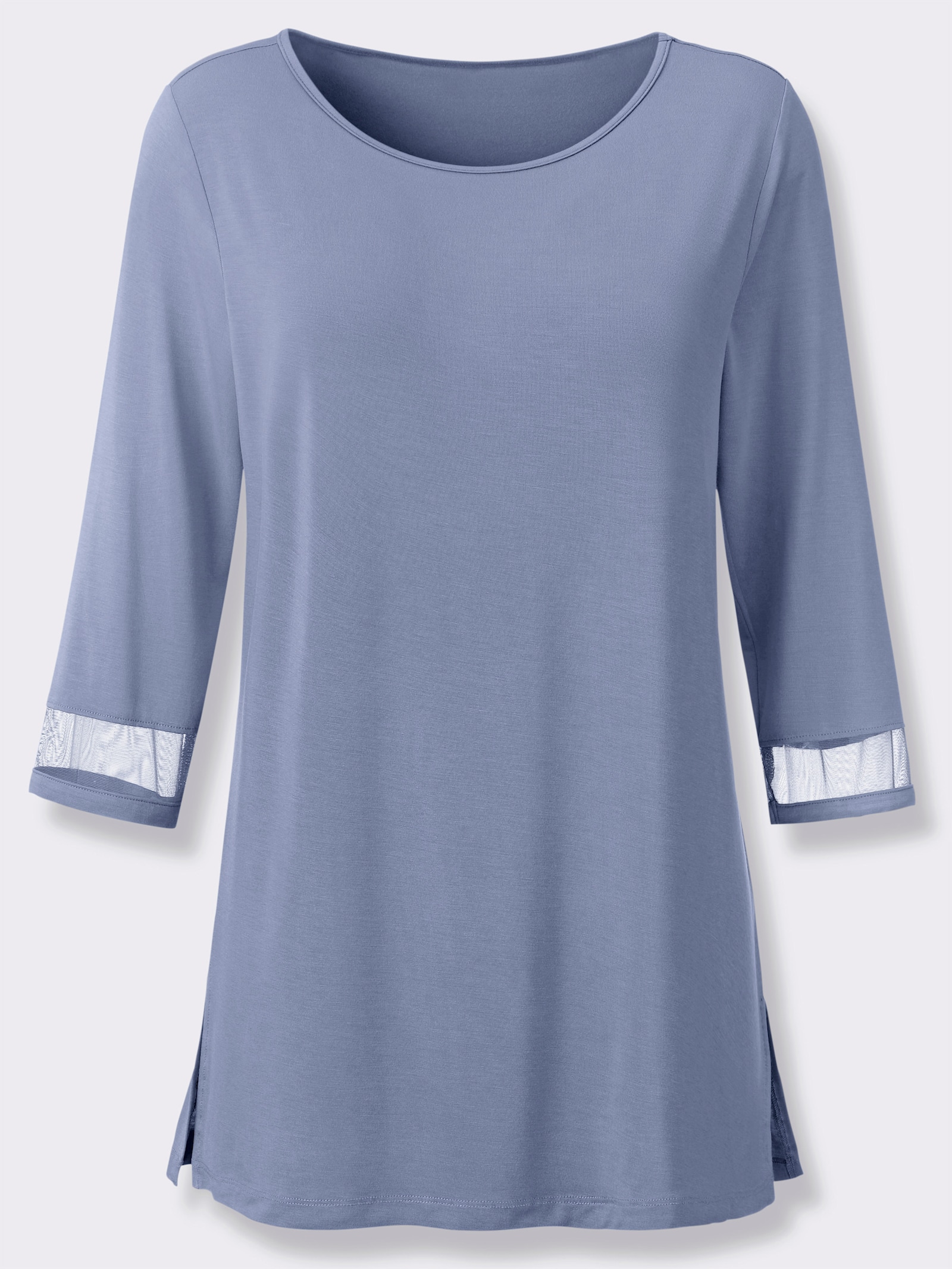 wäschepur Schlafanzug mit Mesh-Einsätzen - taubenblau