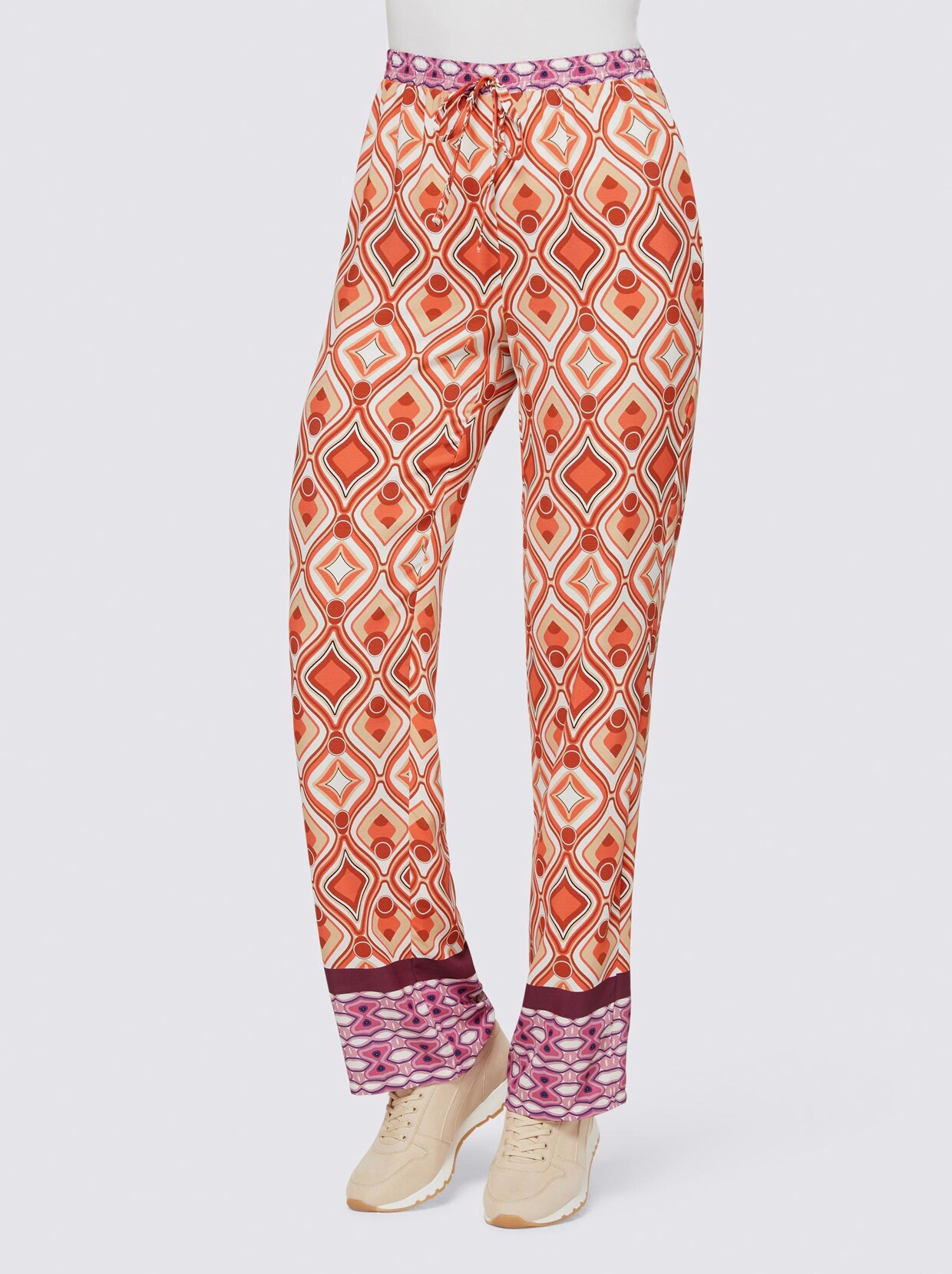 Rick Cardona Druck-Hose - orange-sand-bedruckt