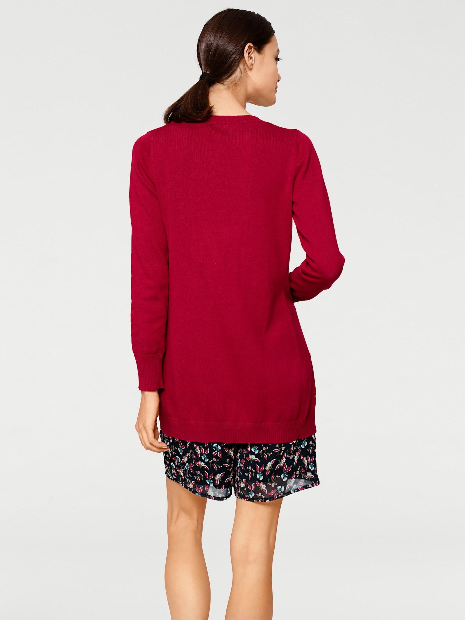 heine Veste en maille fine avec poches - rouge