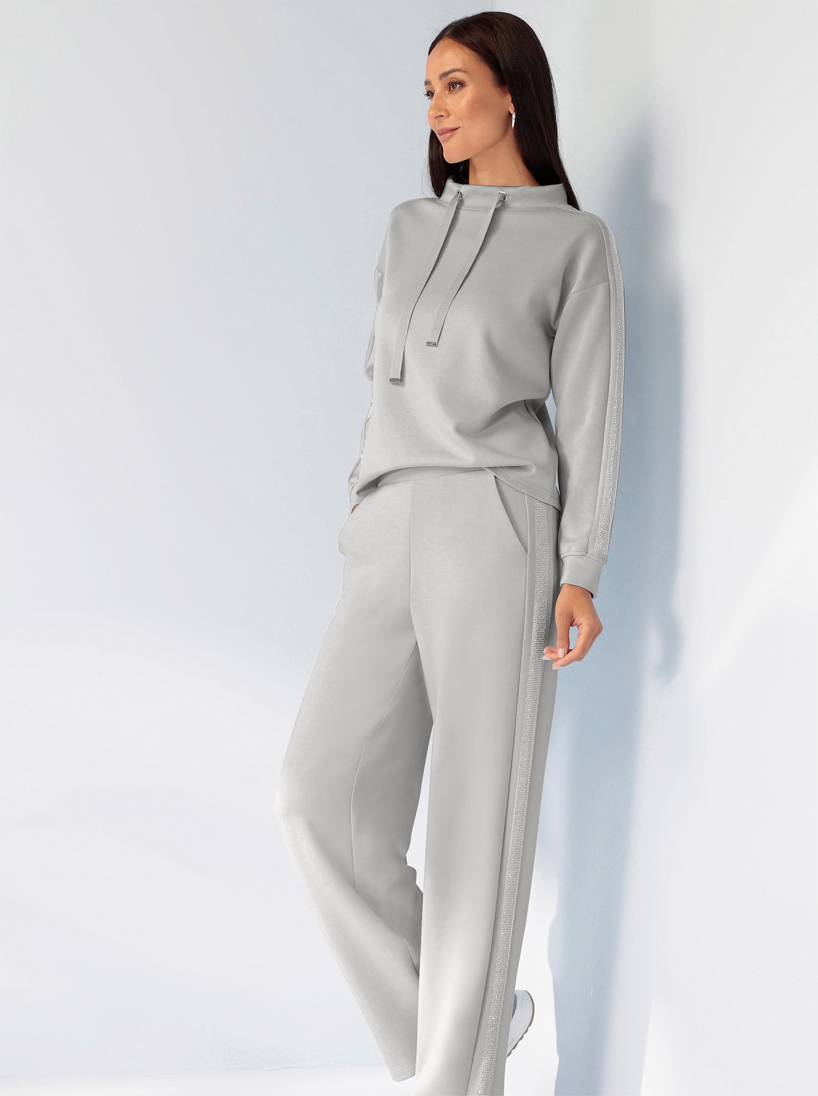 heine Schlupfhose mit Glitzersteinchen - hellgrau