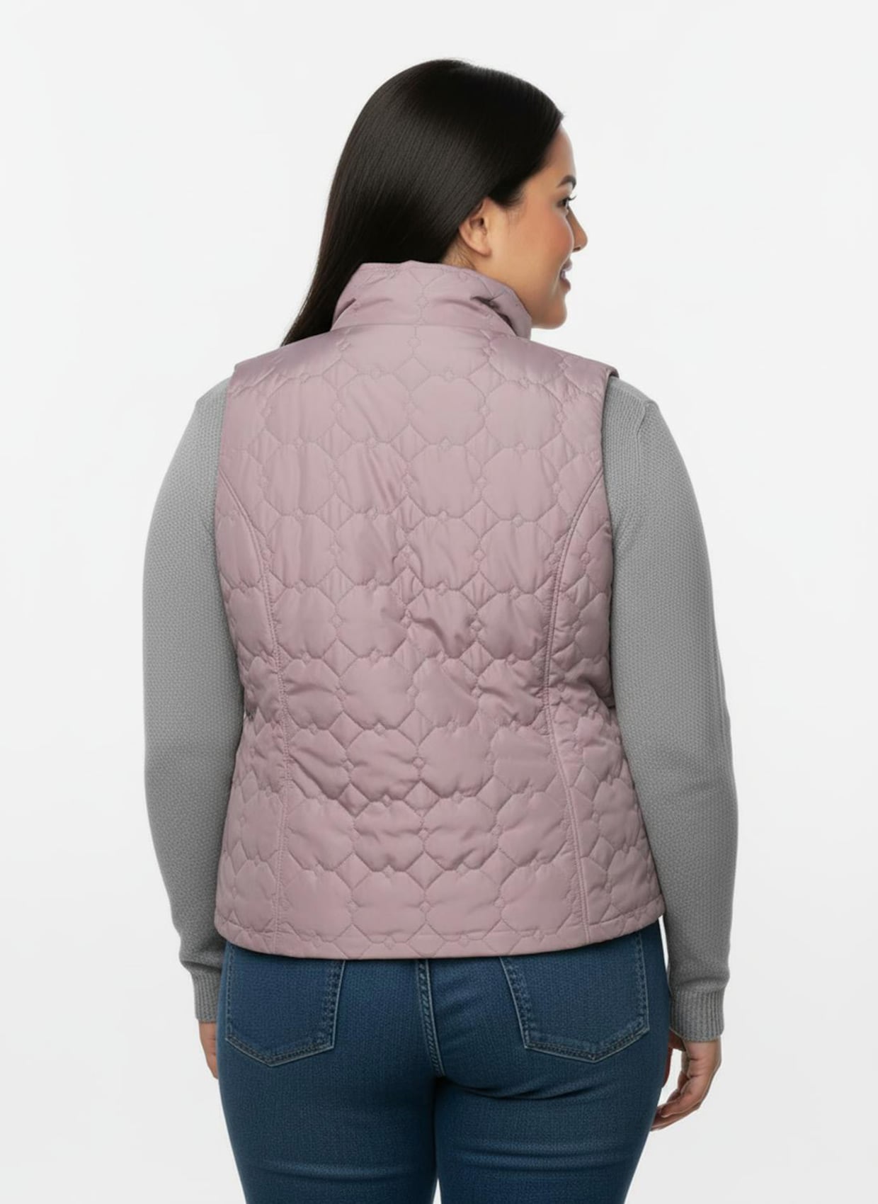 Steppweste mit wärmendem Stehkragen - mauve