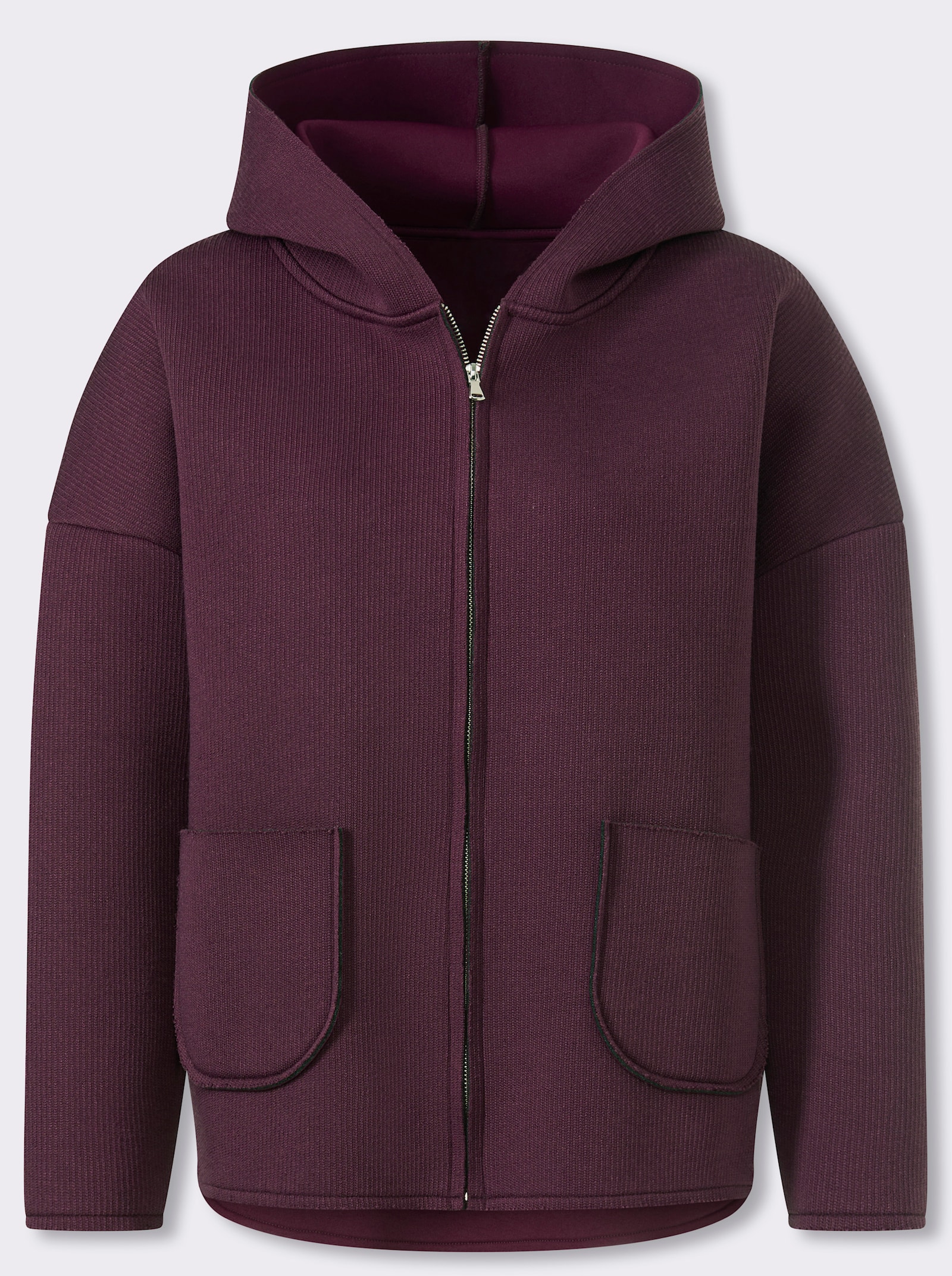 heine Shirtjacke im Materialmix - burgund
